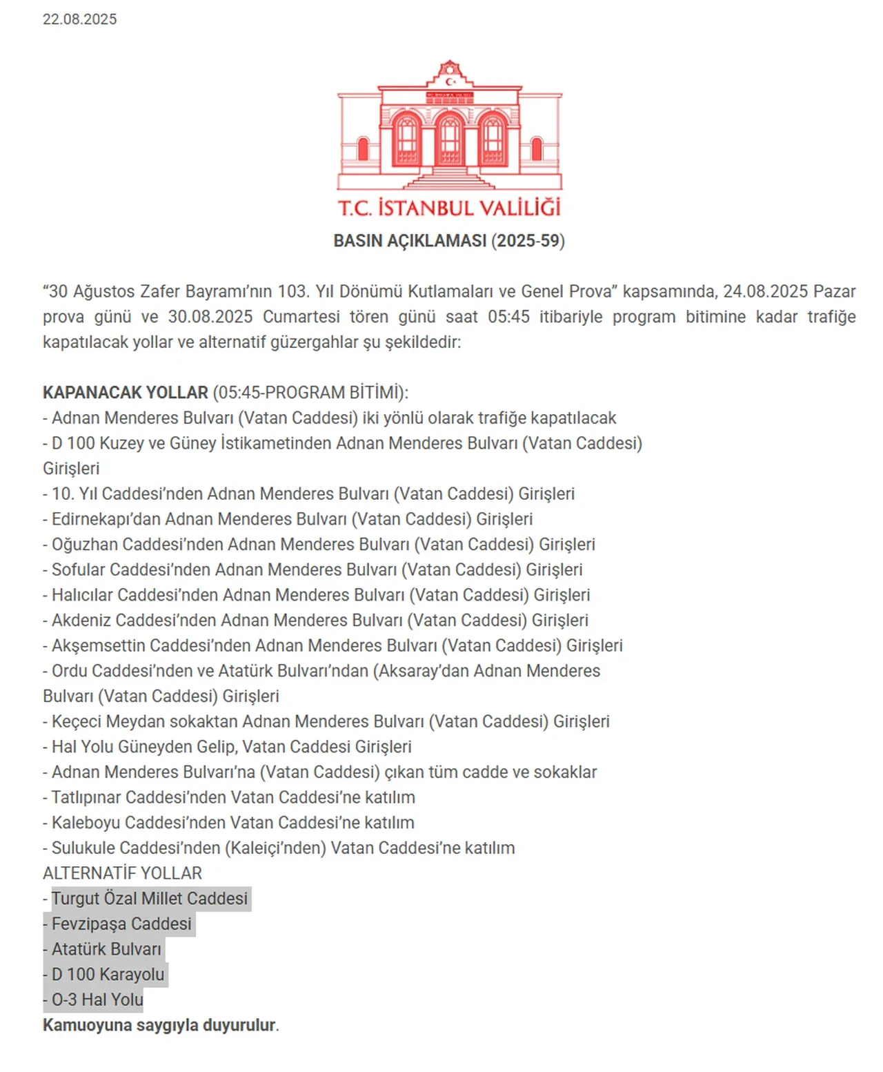 Vatan Caddesi kapalı mı, neden kapalı? İstanbul Valiliği açıklama yaptı