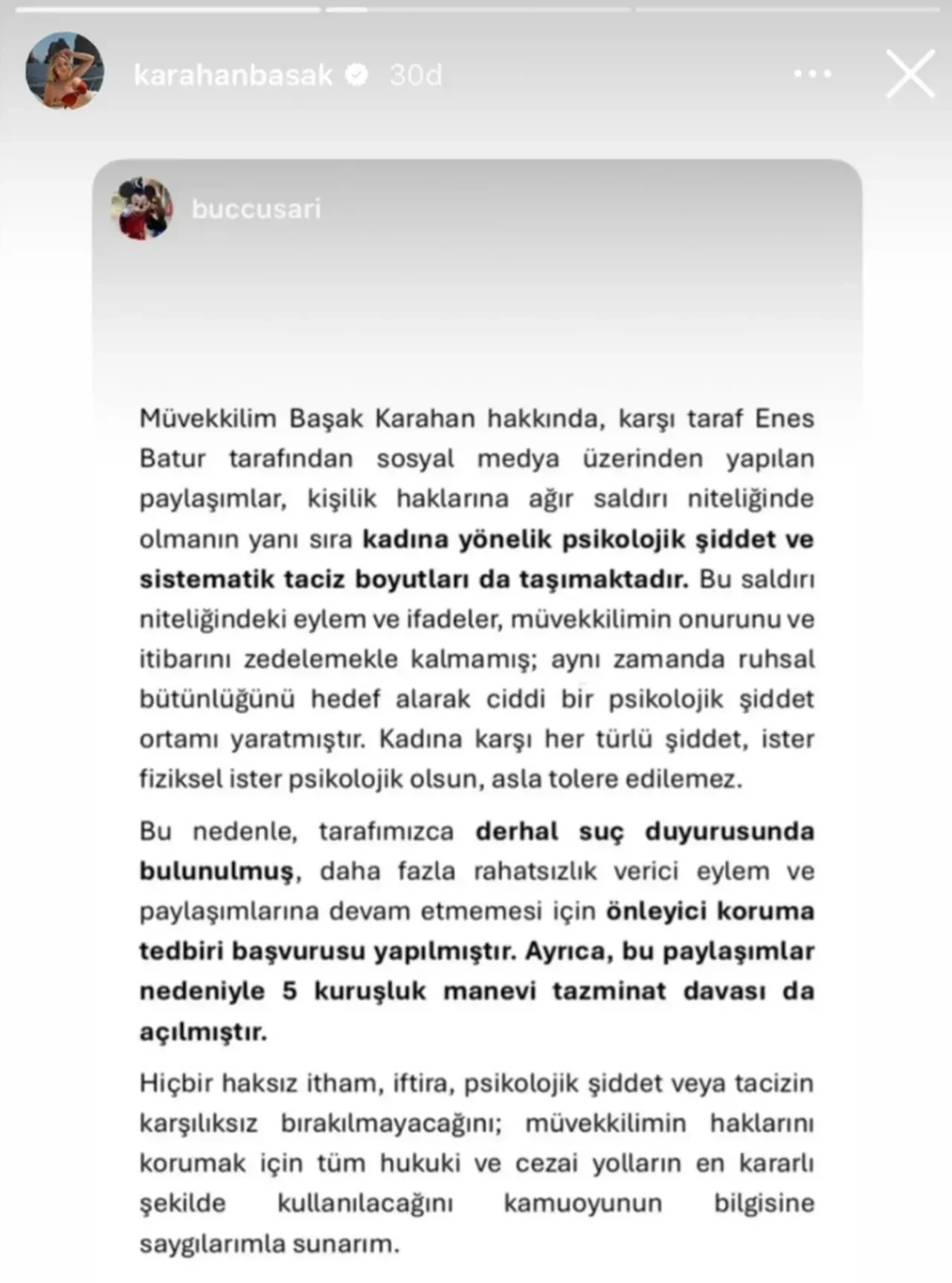 Enes Batur Başak Karahan olayı nedir? 5 kuruşluk dava açtı