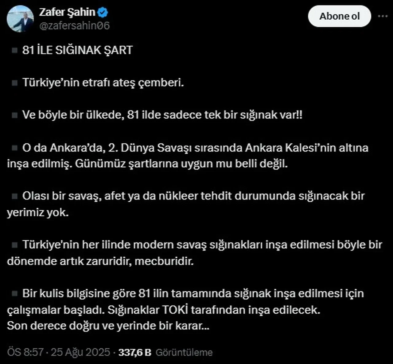 Türkiye'de 81 ile sığınaklar yapılacak! Çalışmalar başladı: TOKİ inşa edecek