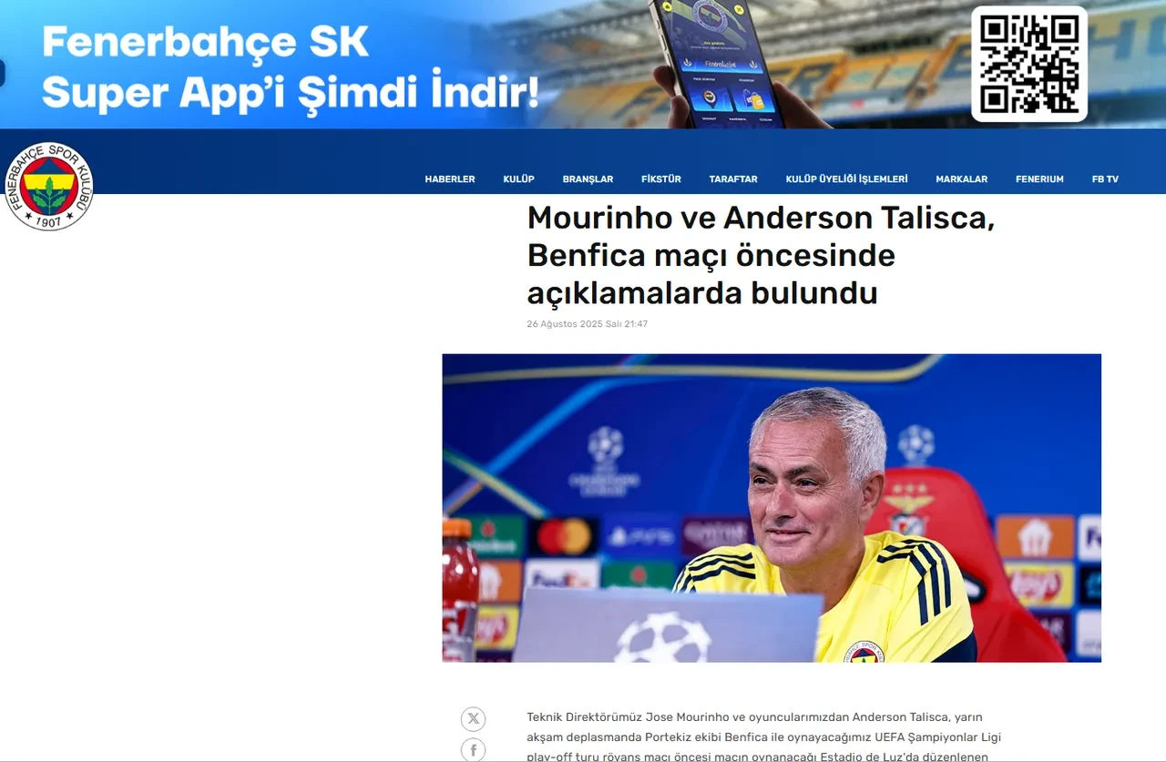 Fenerbahçe yönetiminden Mourinho'ya sansür! Transfer eleştirileri kesildi