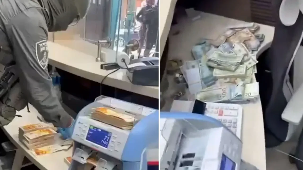 İsrail askerleri döviz bürosunu bastı! Tüm paralara güle oynaya el koydular