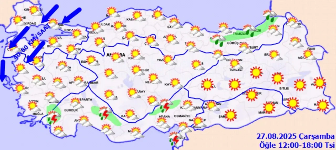 Meteoroloji'den iki bölgeye fırtına uyarısı! Bazı illerde yağış var
