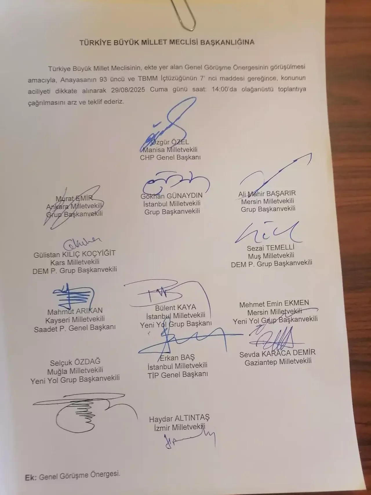 Muhalefet partilerinden TBMM'ye olağanüstü toplantı çağrısı