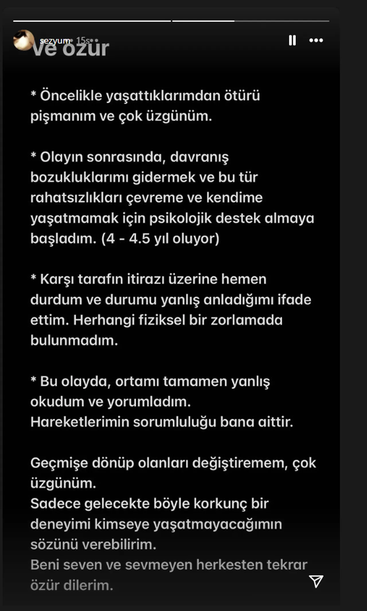 Kaan Sezyum taciz iddiasını kabul etti: Özür dilerim 