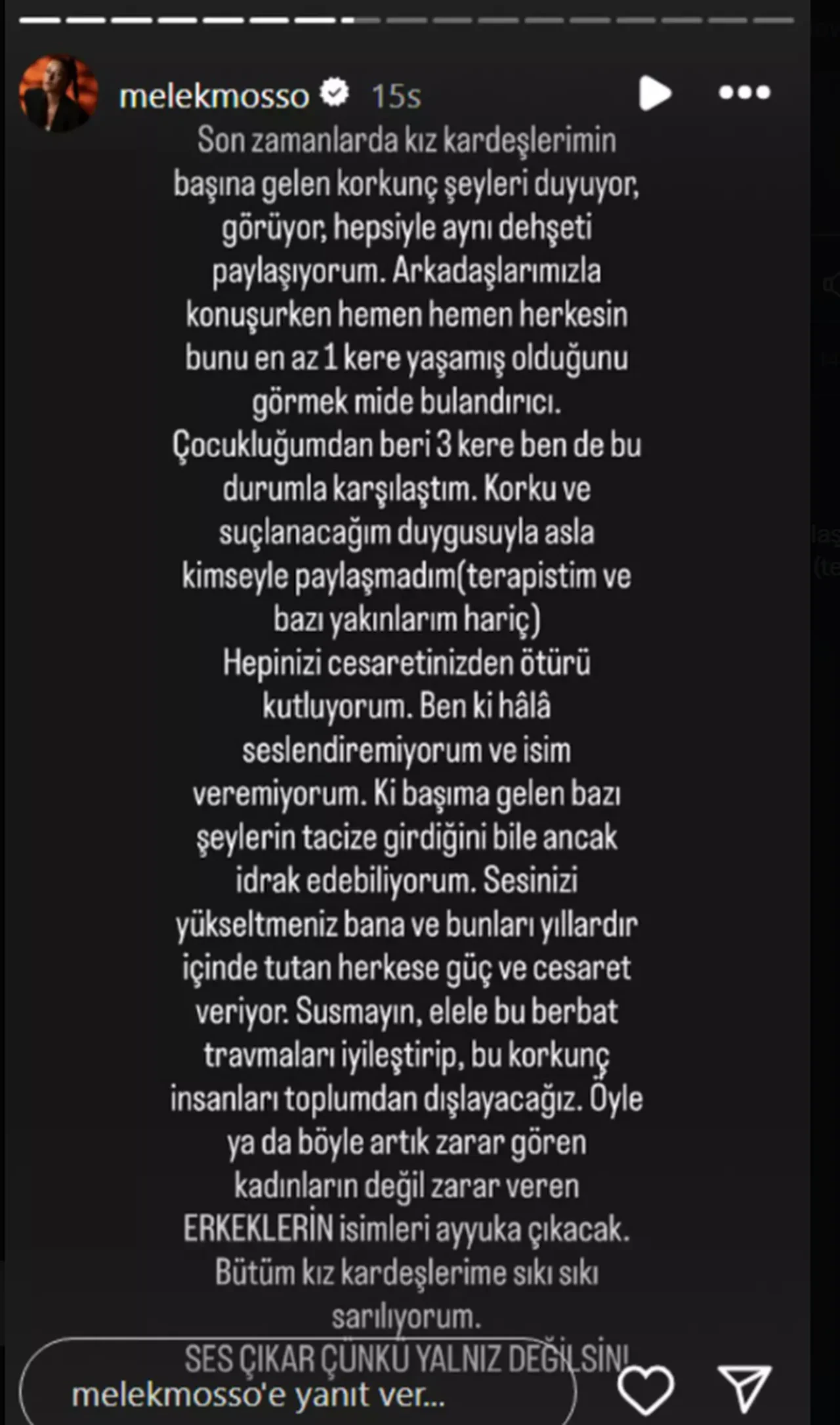 Taciz ifşaları bir bir geliyor! Melek Mosso da ilk kez açıkladı