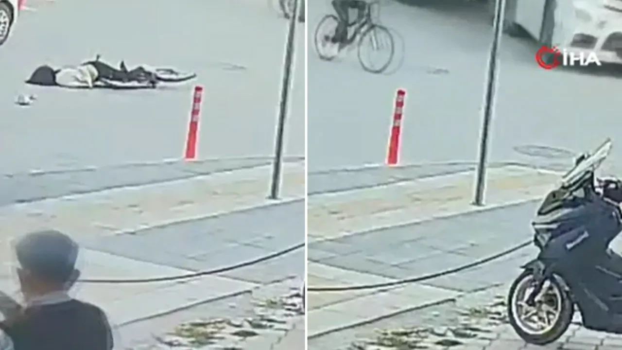 Kazadan acı verici görüntüler! Bisikletli çocuk tırın altında kaldı, hayatını kaybetti