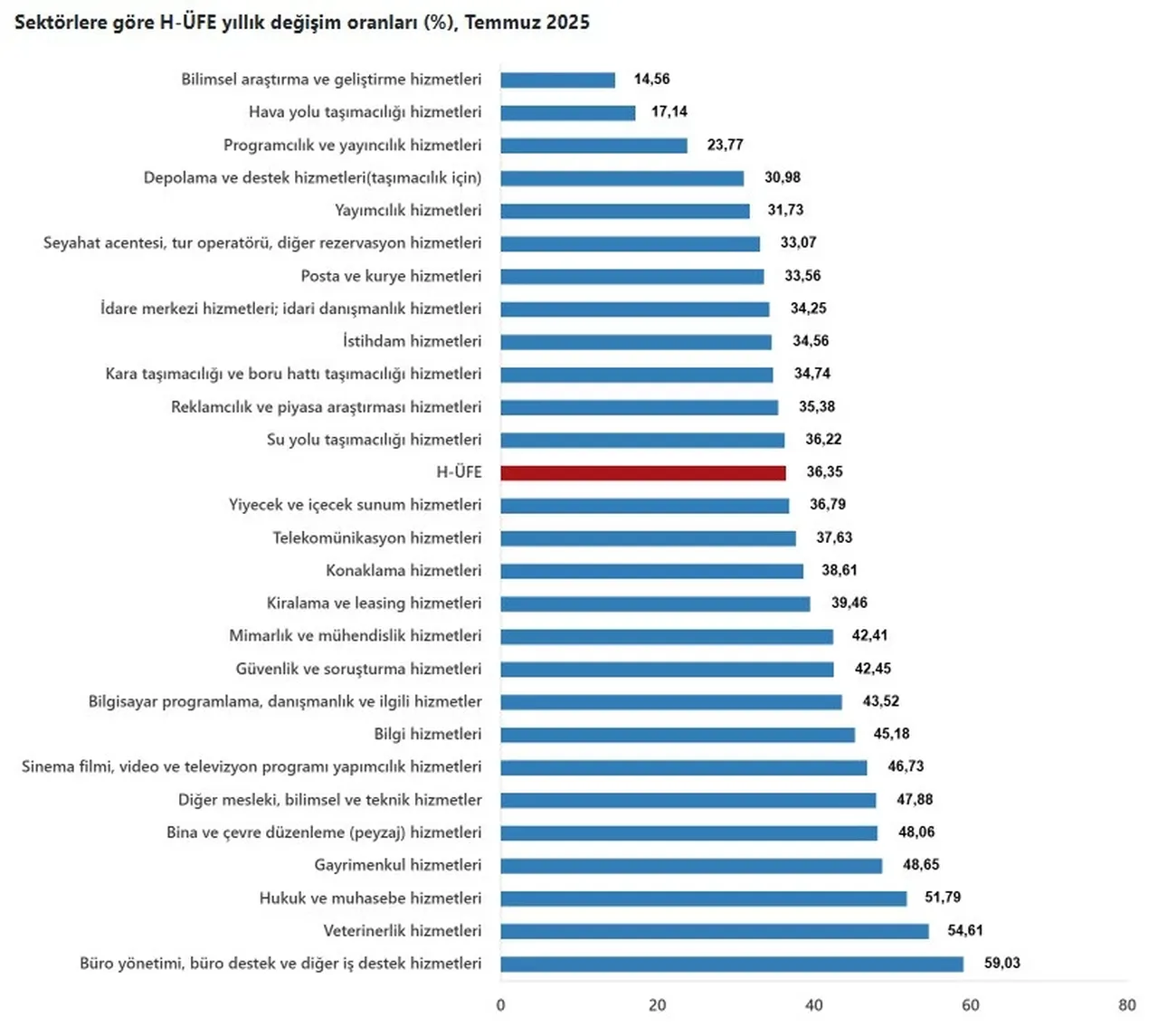 TÜİK açıkladı: Hizmet Üretici Fiyat Endeksi temmuzda arttı