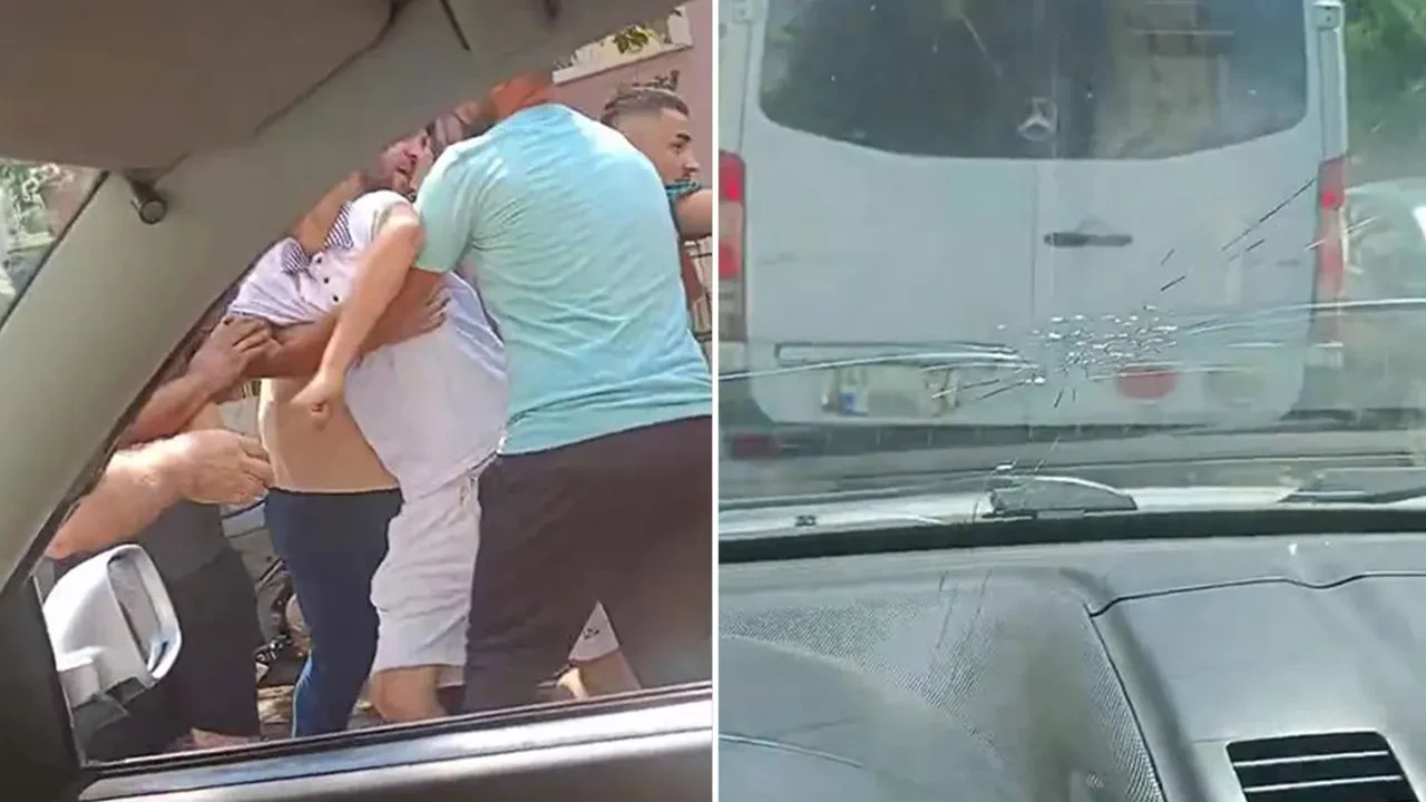 Trafikte dehşeti yaşattılar! Yol verme tartışması kavgaya dönüştü