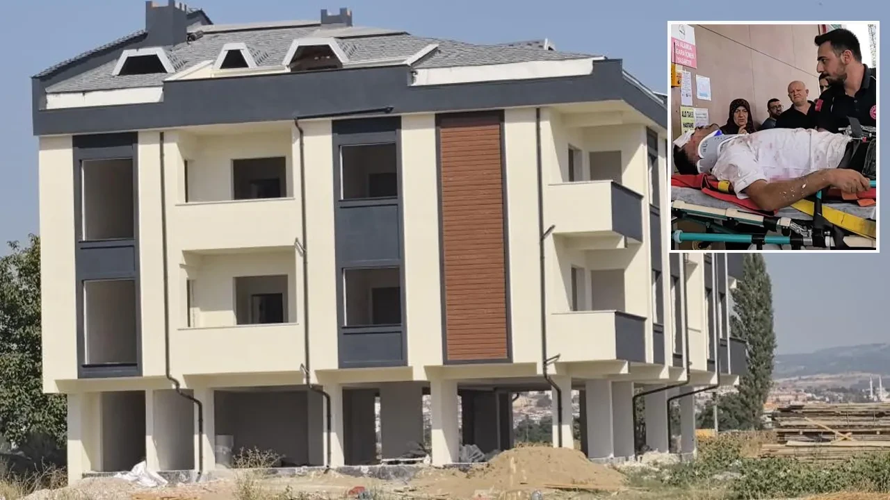 Apartman inşaatında feci kaza! İşçi ölüm-kalım savaşı veriyor