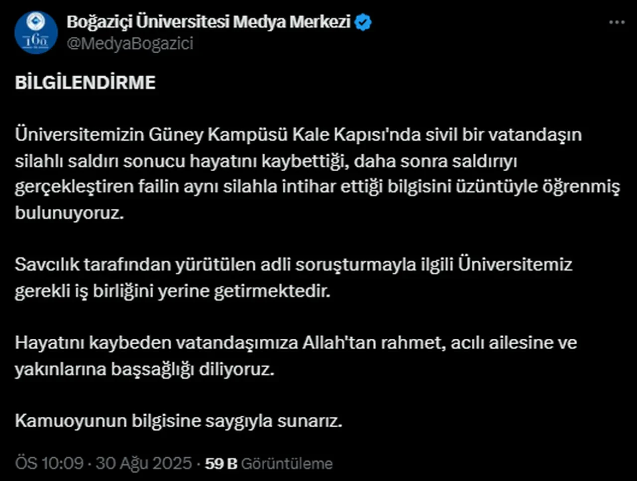 Boğaziçi Üniversitesi kampüsünde dehşet! 15 yaşındaki kız çocuğunu öldürüp canına kıydı