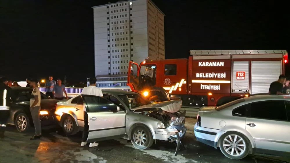 Karaman’da 4 aracın karıştığı zincirleme kazada 1 kişi yaralandı