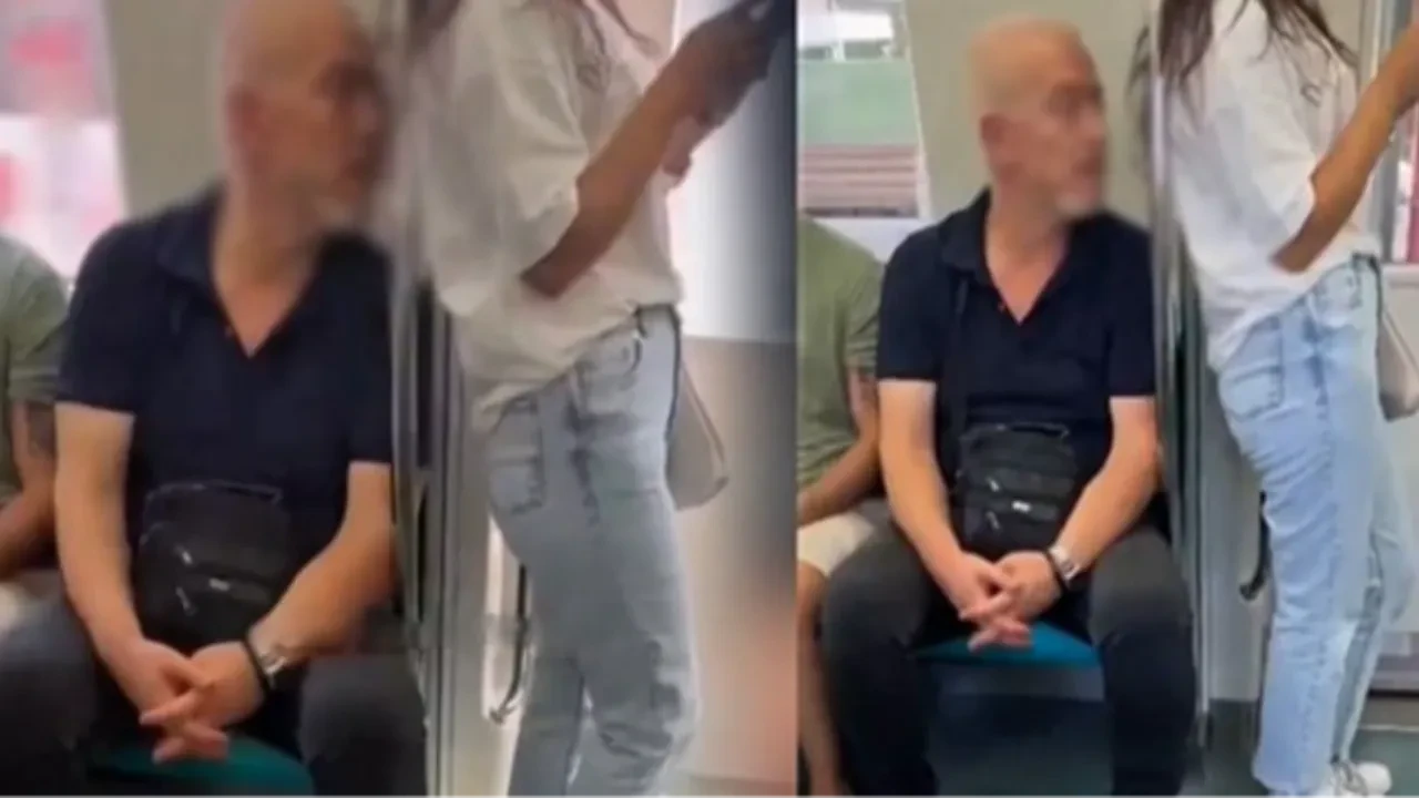 Marmaray'da mide bulandıran görüntüler! Genç kız her şeyden habersizdi
