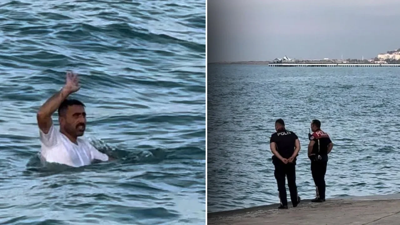 Polisten kaçıp denize atladı! Polis kılını bile kıpırdatmadan böyle yakaladı 
