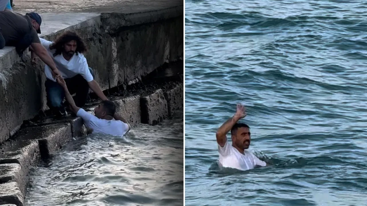 Polisten kaçıp denize atladı! Polis kılını bile kıpırdatmadan böyle yakaladı