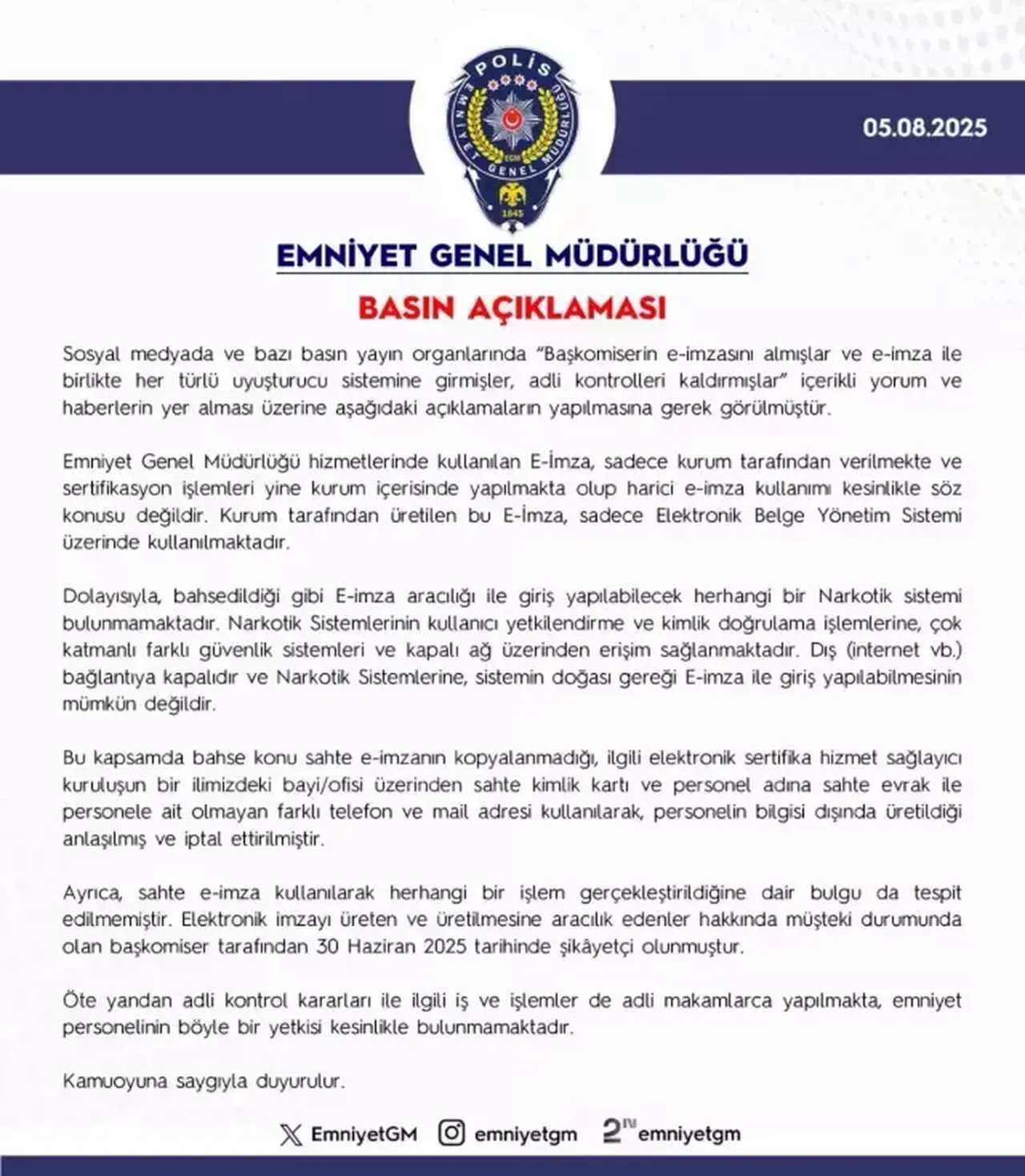 Torbacı sahte diplomayla narkotik şube başkomiseri mi oldu? EGM'den açıklama geldi