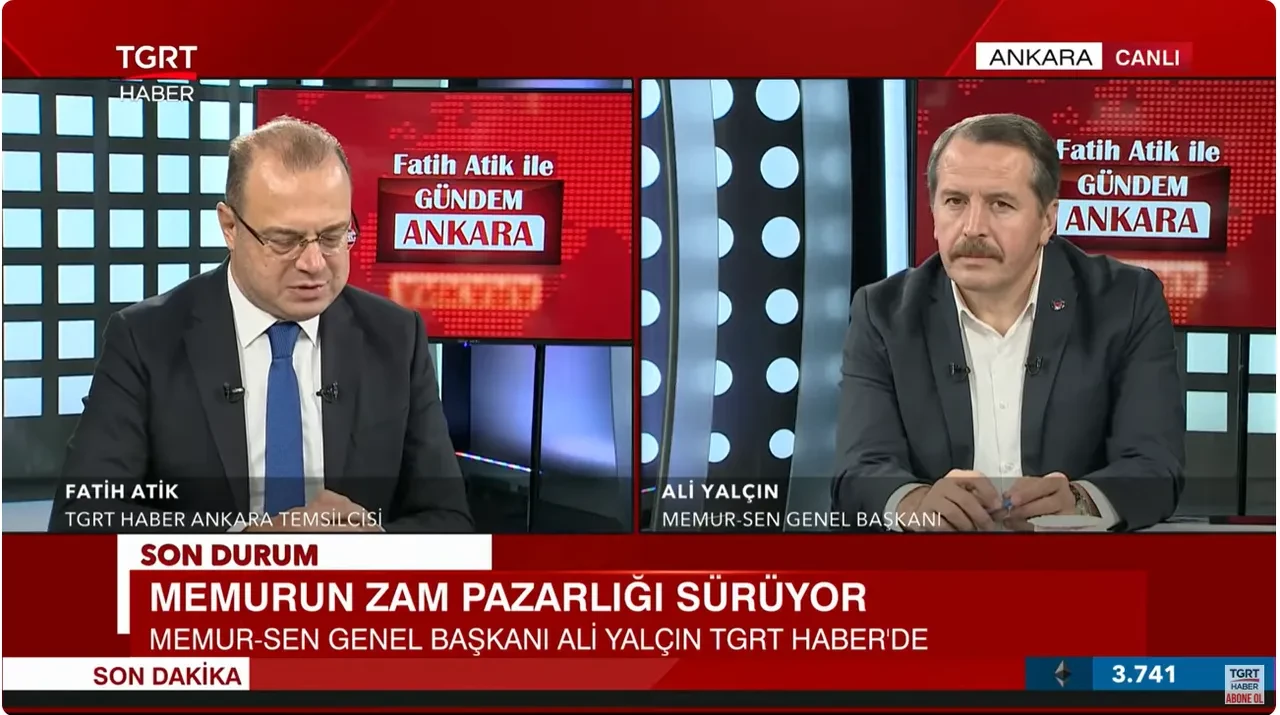 Toplu sözleşme süreci ne durumda? Memur-Sen Genel Başkanı Ali Yalçın TGRT Haber'de 