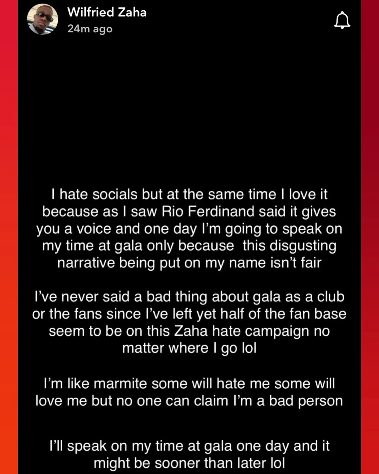 Cimbom'un eski yıldızı Zaha ateş püskürdü! 'Galatasaray hakkında konuşacağım'