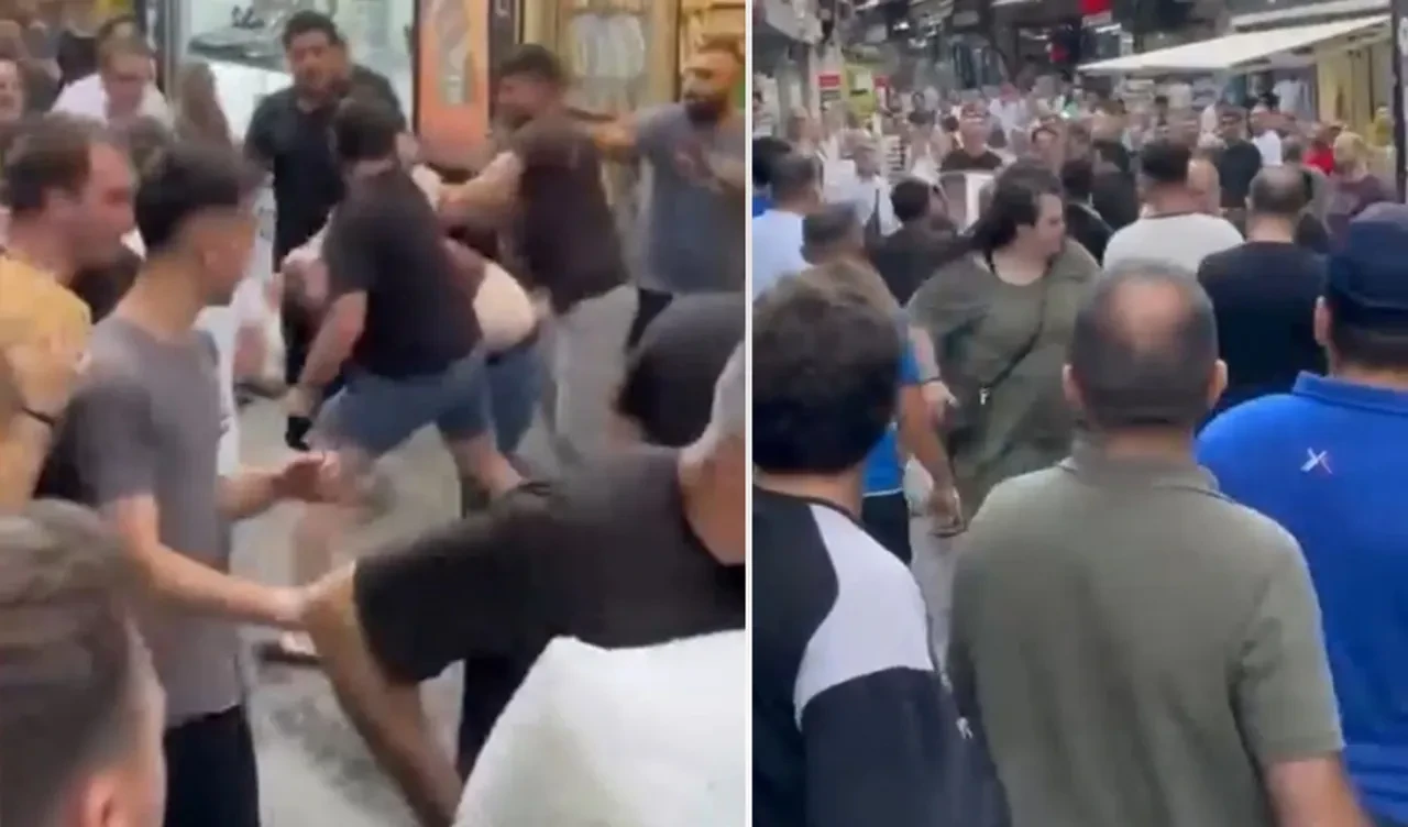 Tahtakale'de ortalık savaş alanına döndü! Esnaflar birbirine girdi
