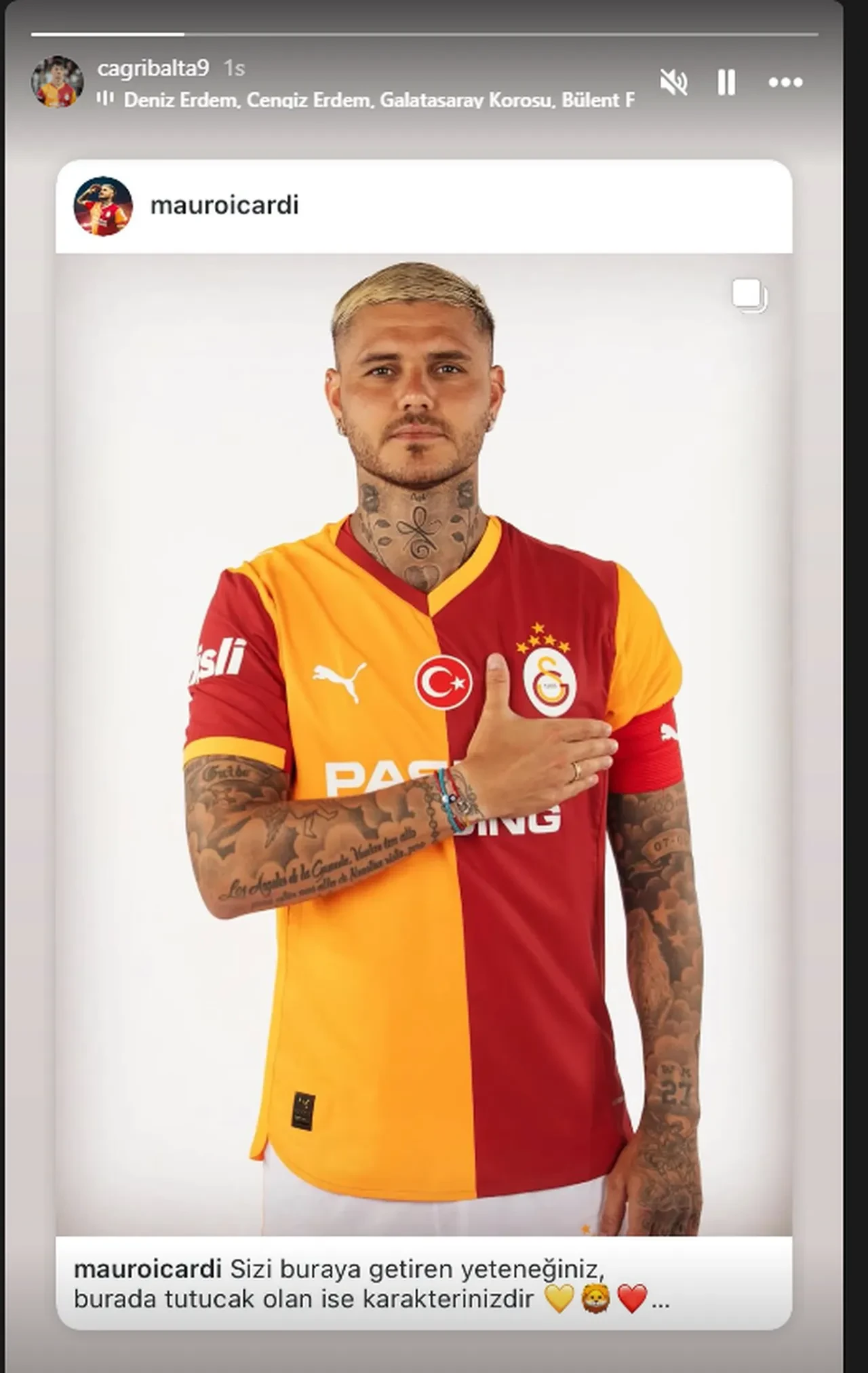 Mauro Icardi'den Kerem Aktürkoğlu'na gönderme 