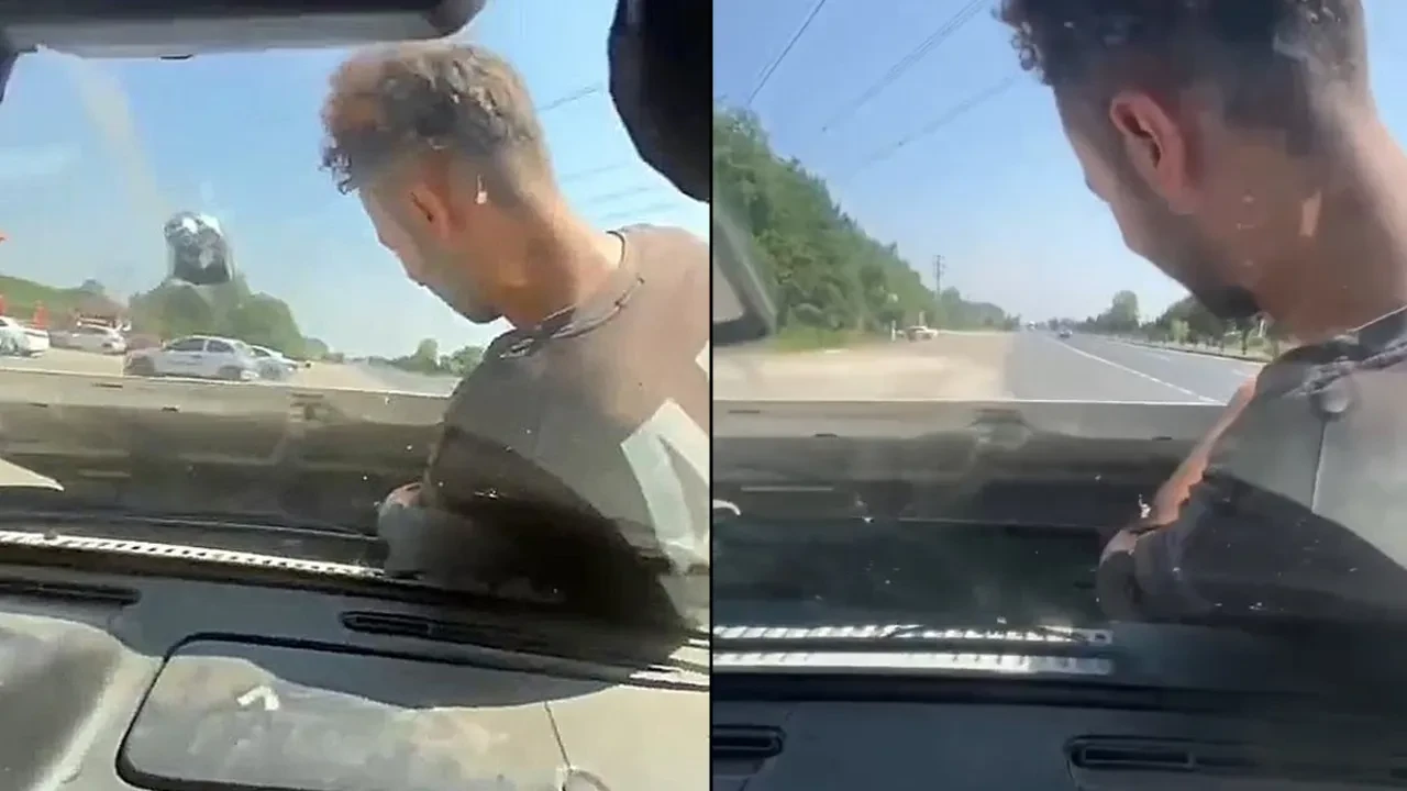 Görüntüler şoke etti! Kaput üzerinde motoru kontrol etti, polisin radarından kaçamadı