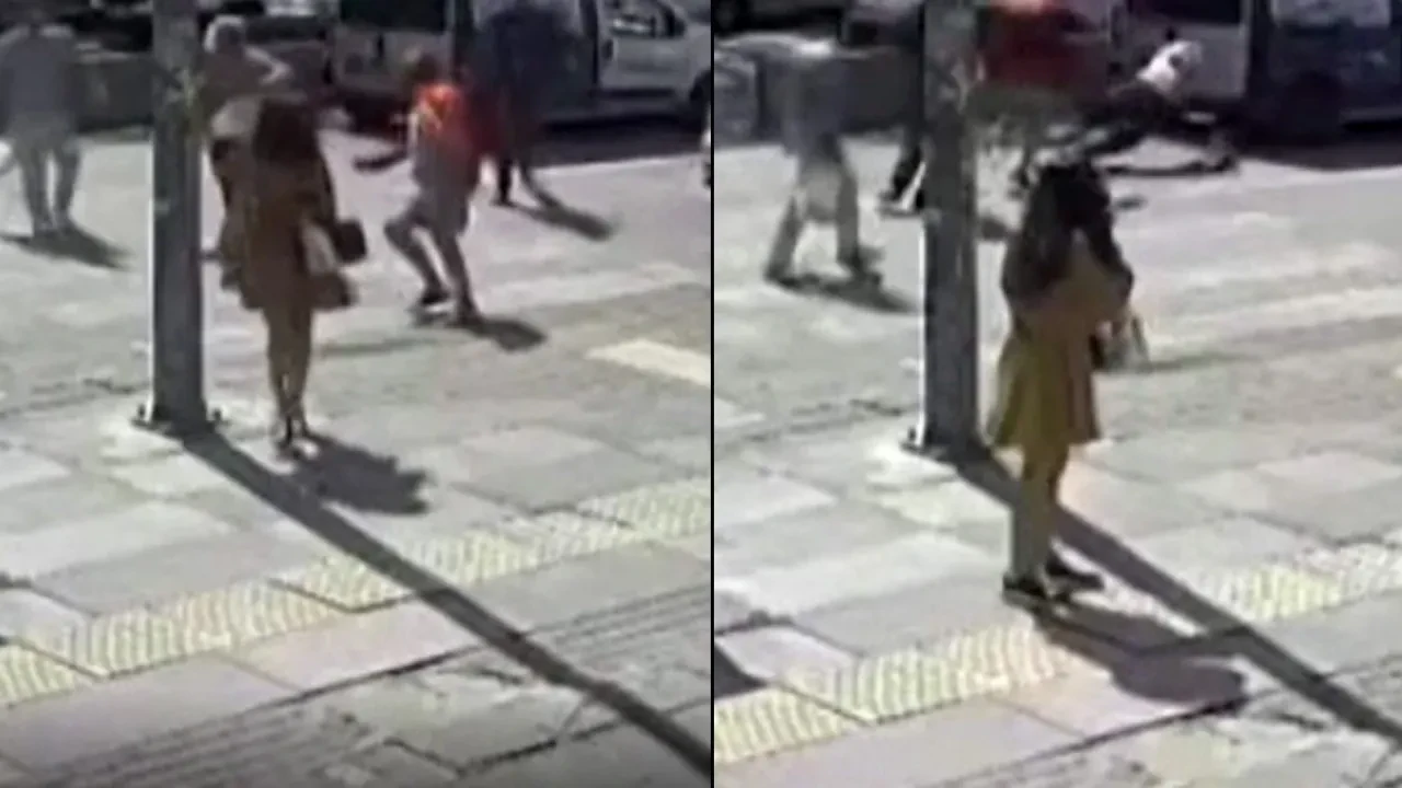 Yaya geçidinde durmayan sürücü, tartıştığı kadını yumrukladı
