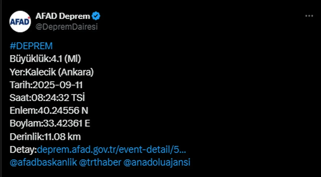 Ankara'da deprem! AFAD ve Kandilli'den ilk bilgiler geldi