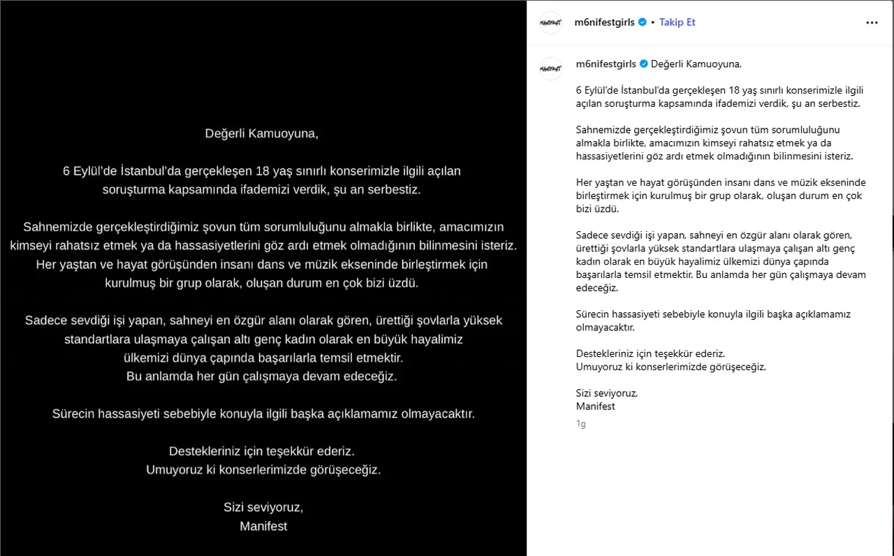Manifest Türkiye turnesi iptal edildi! Açıklama grup üyelerinden geldi