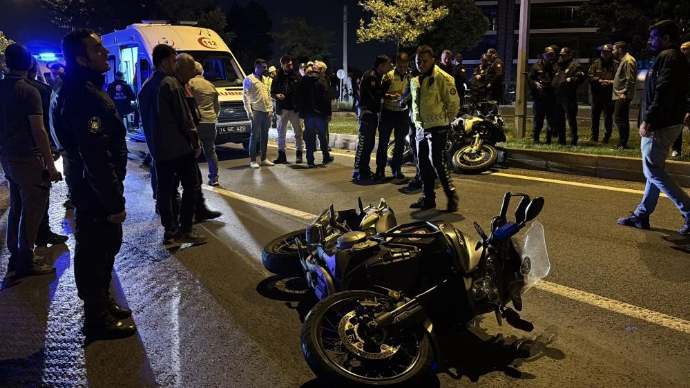 Bolu'da motosikletli yunus polis ekibi kaza yaptı 4 polis yaralandı