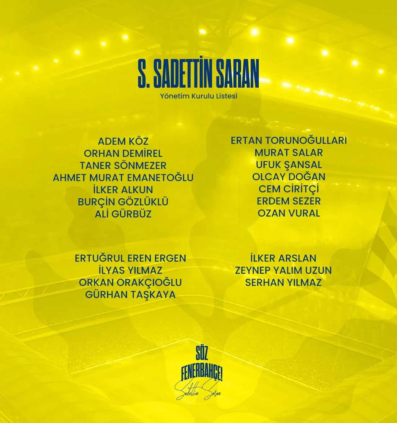 Ali Koç ve Sadettin Saran yeni yönetim kurulu listelerini açıkladı! O isimler gözden kaçmadı