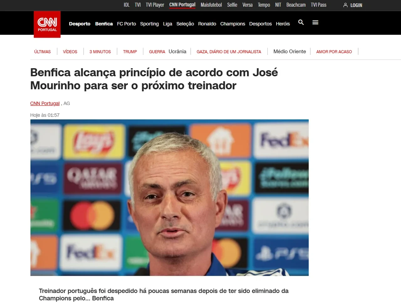 Mourinho bombası! Fenerbahçe'yi eleyen Benfica ile anlaştı