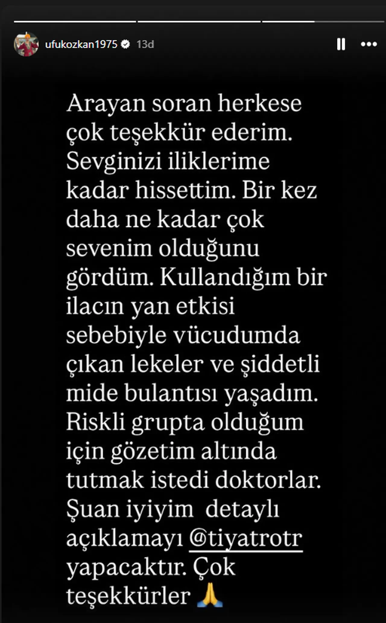 Ufuk Özkan taburcu oldu! İlk paylaşımı endişelendirdi 