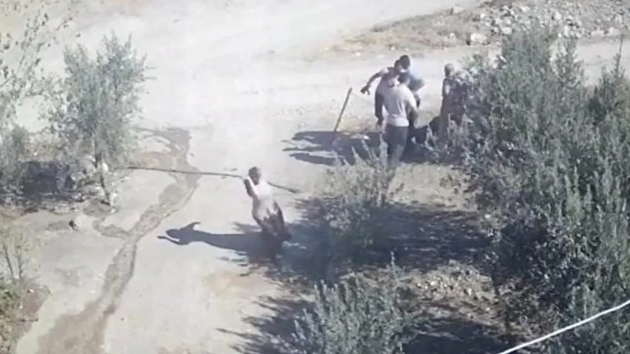 Yere yatırdıkları adamın kafasını taşla ezmeye çalıştılar! Karısı onu son anda kurtardı