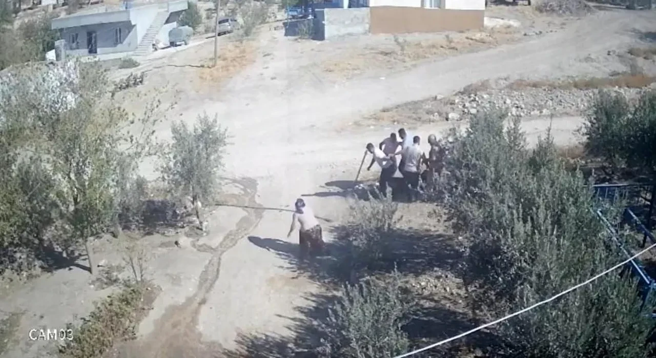 Yere yatırdıkları adamın kafasını taşla ezmeye çalıştılar! Karısı onu son anda kurtardı