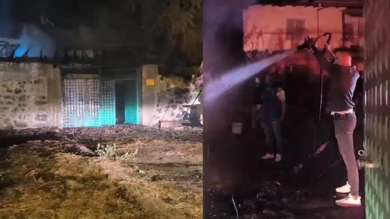 Evde yangın çıktı, mahalle ayağa kalktı