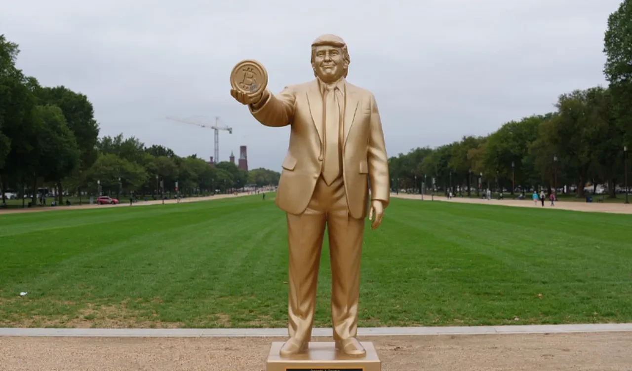 Kripto yatırımcılarından Trump'a jest! Kongre Binası karşısına altın heykeli dikildi