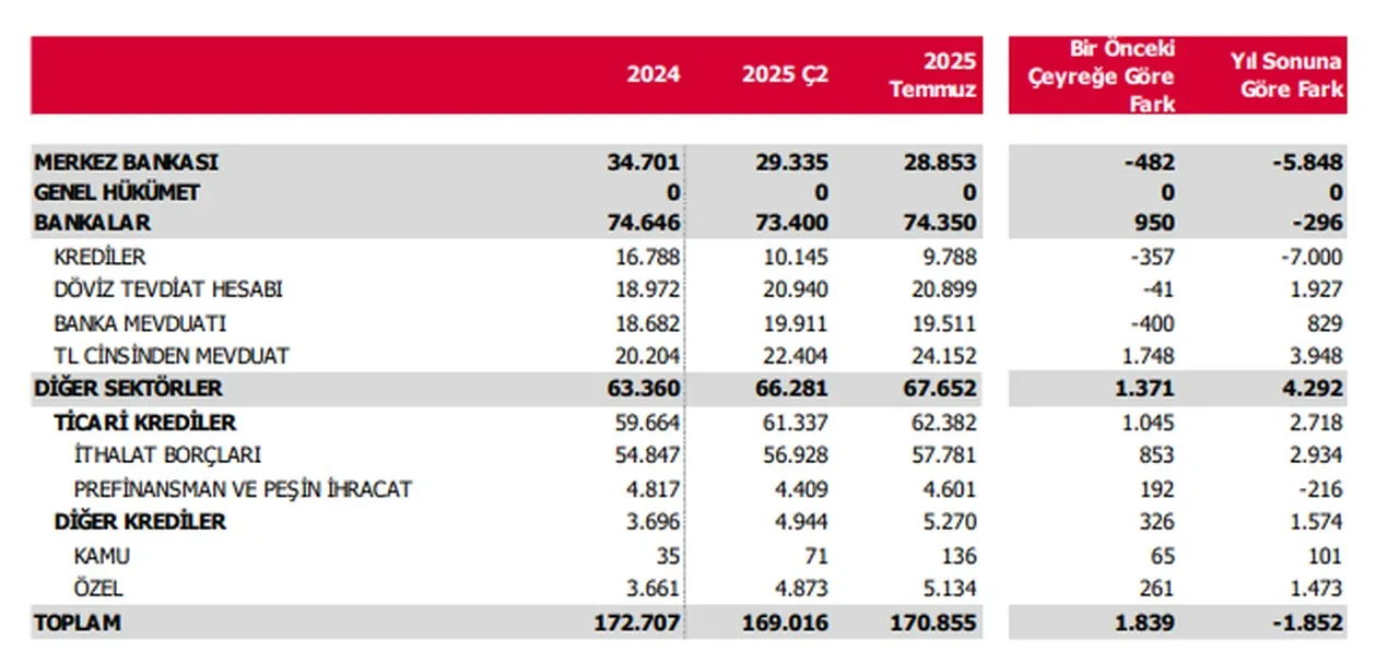 TCMB açıkladı: Kısa vadeli dış borç temmuzda arttı!