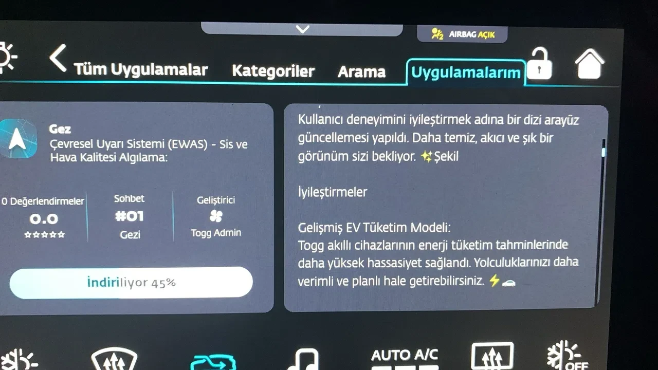 TOGG navigasyon uygulaması Gez'i güncelledi: Sürücülere yeni özellikler