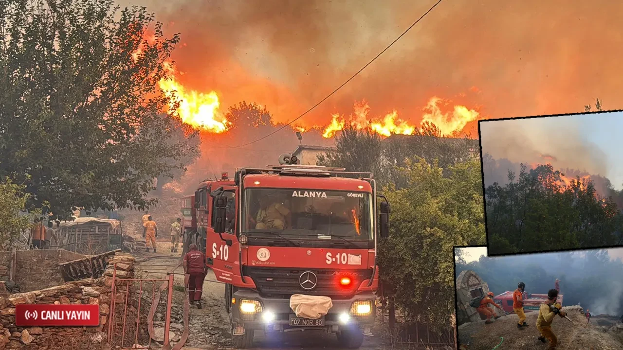 Alanya, Muğla ve Aydın'da orman yangını: Alevler yerleşim yerine sıçradı
