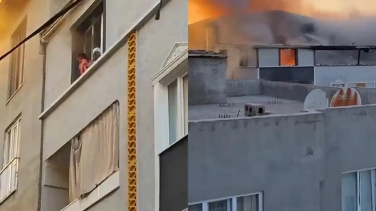 Bursa'da dehşet anları! Torununu alevlerden korumak için camdan attı