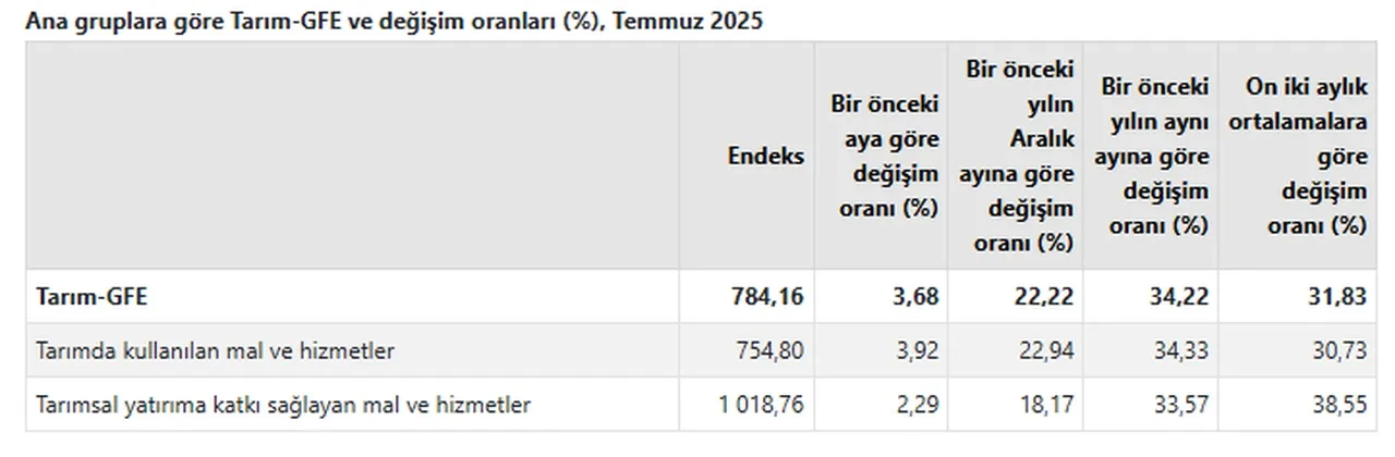 Tarımsal girdi fiyatları temmuz ayında yükseldi