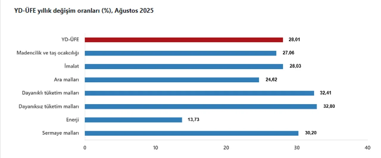 TÜİK açıkladı: Yurt Dışı Üretici Fiyat Endeksi yıllık yüzde 28,01 arttı