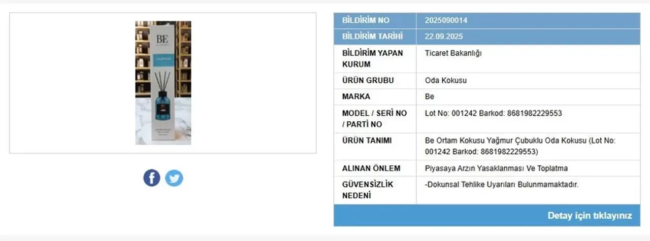 Bakanlıktan kritik uyarı: Bu ürün piyasadan toplatılıyor