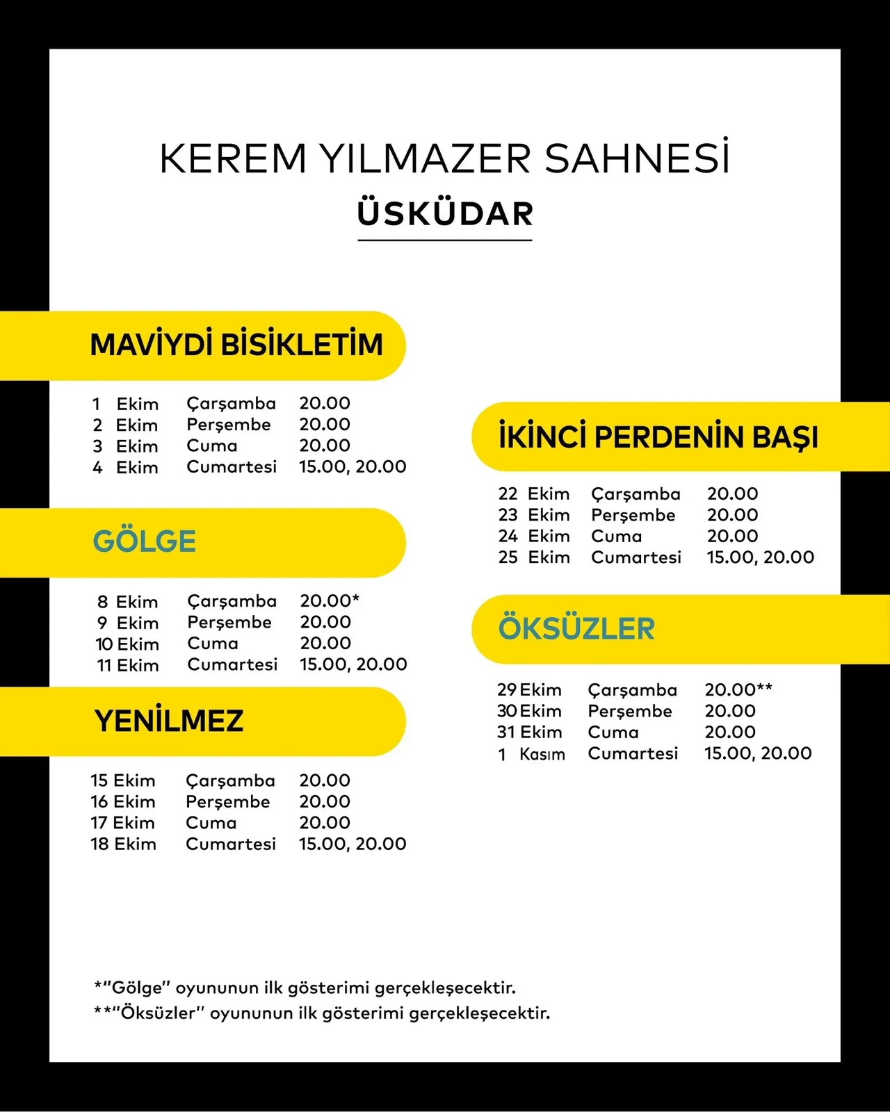 İBB Şehir Tiyatroları ne zaman açılıyor belli oldu! 2025 Avrupa, Anadolu Yakası Ekim ayı programı 