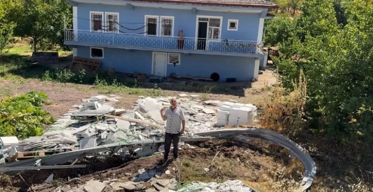 Tır bahçeye uçtu son anda faciadan dönüldü