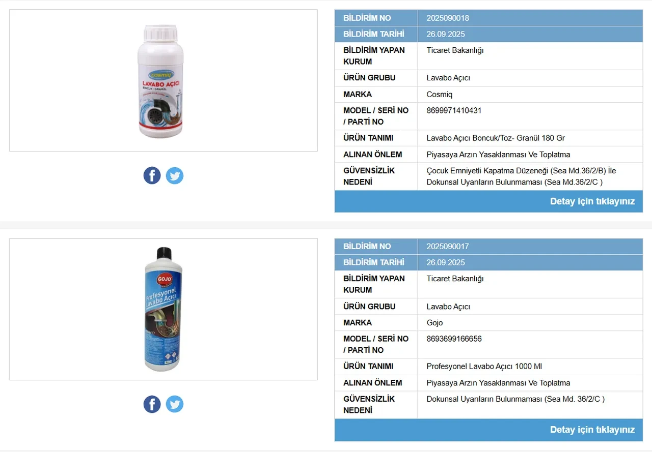 Mutlaka imha edin! Bu temizlik ürünleri için toplatma kararı çıktı