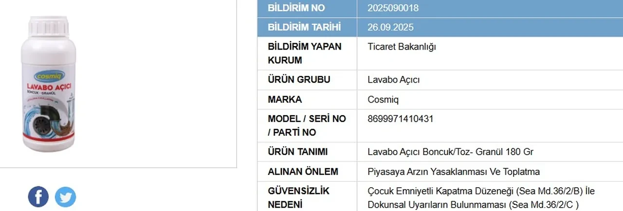 İki markanın temizlik ürünü toplatılıyor! Ticaret Bakanlığı listeye ekledi