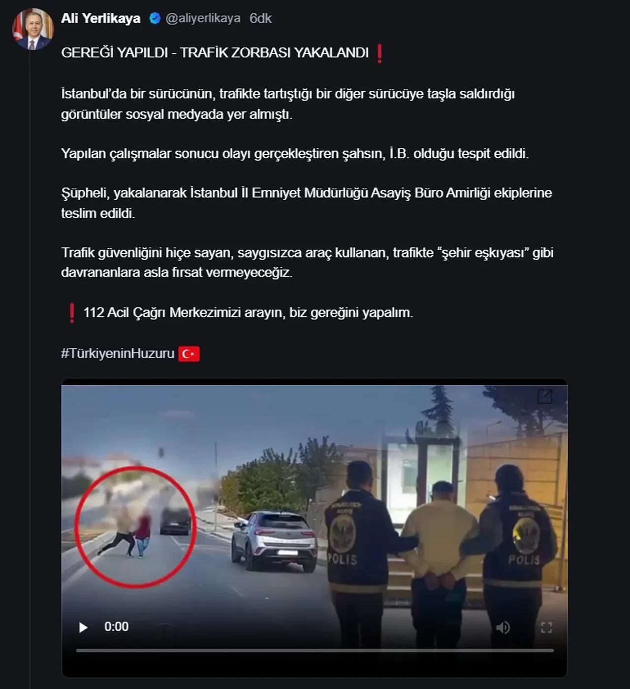 Gereği yapıldı: Trafikte tartıştığı sürücünün aracına taşla saldıran maganda yakalandı