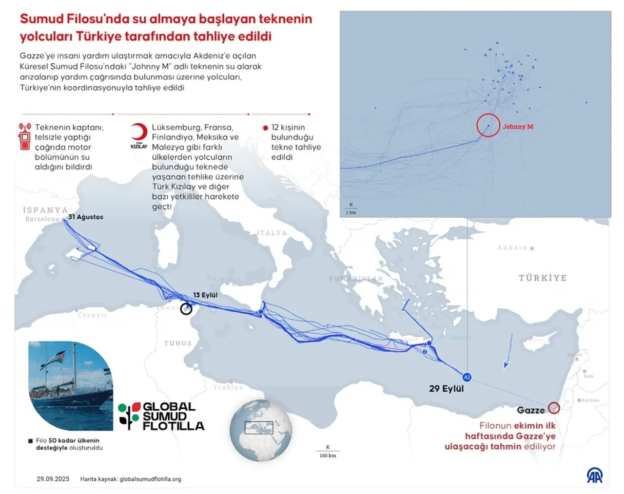 Sumud Filosu Gazze’ye ne zaman varacak? Yüksek riskli bölgeye girilecek