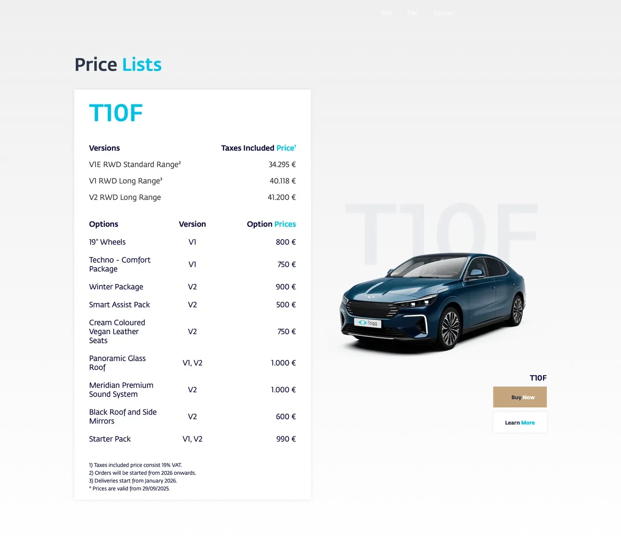 TOGG T10F ve T10X Almanya'da satışa çıktı! İşte fiyatları