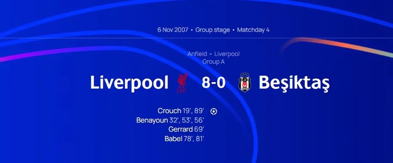 Liverpool Beşiktaş 8-0 maçı ne zaman oynandı? Farklı skorlu BJK maçı hangi sene olduğu gündeme geldi